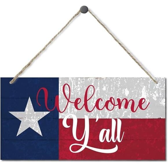 Welcome Y'all Decor Sign Hanging Wood Sign Home‎ Decorative Printed Wood Wall - Picture 6 of 6